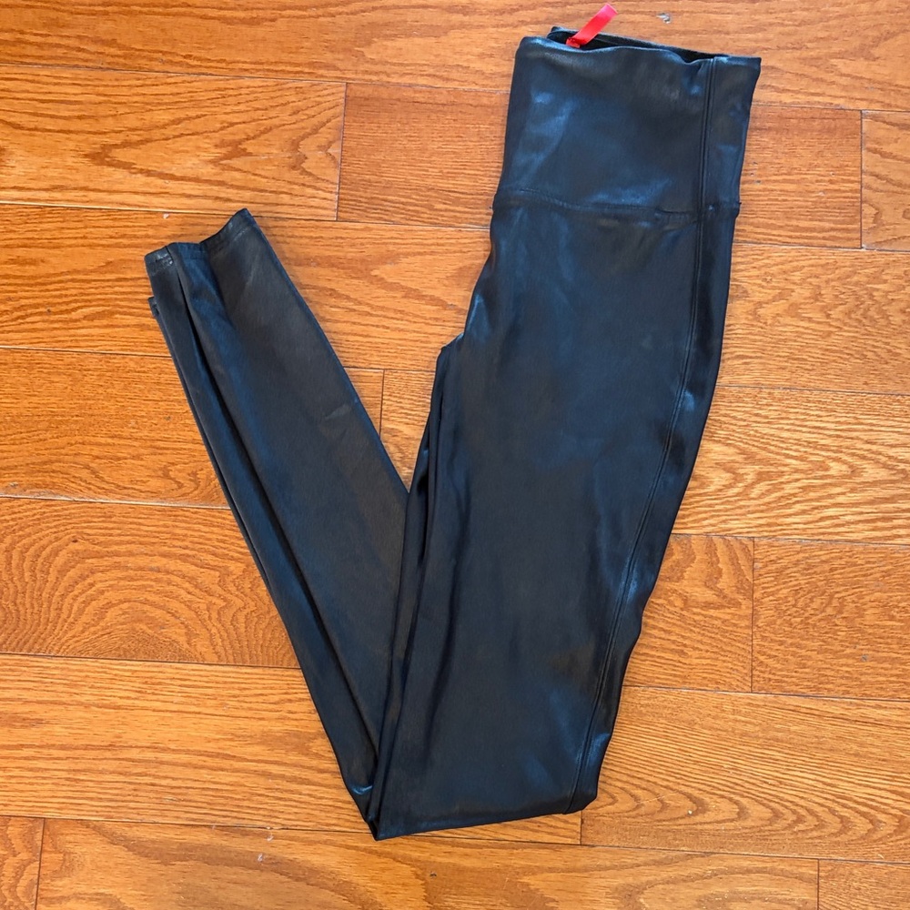 SPANX Black Faux Leather Leggings